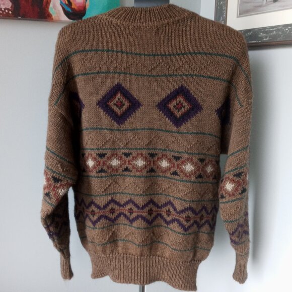 Vtg1990s Timberland Weathergear made in Italy Geometric wool sweater size medium - Picture 2 of 6